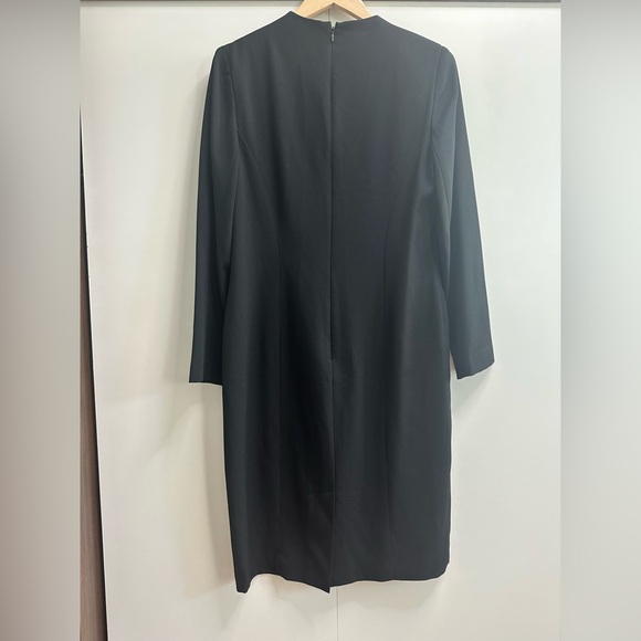 🖤 Liz Claiborne Black Draped-Neck Midi Dress - Picture 4 of 8